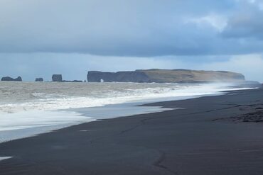 black sand beach